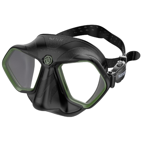 SEAC Raptor Diving Mask, Front View, Black/Green
