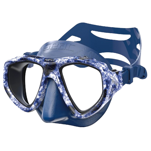 SEAC One Camo Diving Mask, Front View, Blue