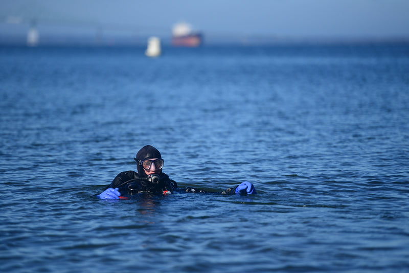Drysuit Diver in the Water