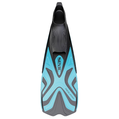 SEAC Azzurra Snorkeling Fins, Light Blue, Full Front View
