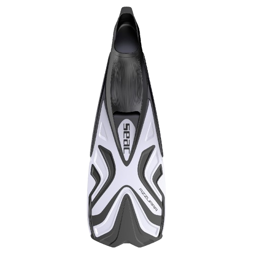 SEAC Azzurra Snorkeling Fins, White, Full Front View