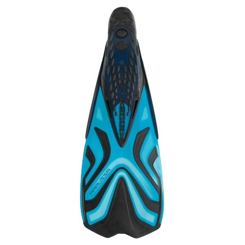 SEAC Azzurra Snorkeling Fins, Light Blue, Full Back View