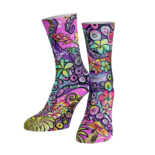 Spacefish Army Eco-friendly Octofloral Splatterparty Dive Socks