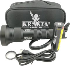 Kraken NR-1500Z light with case, battery, and charger