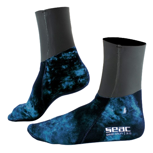 Seac Seal Skin Camo 3mm Socks Both View Blue
