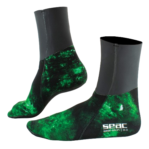 Seac Seal Skin Camo 3mm Socks Both View Green