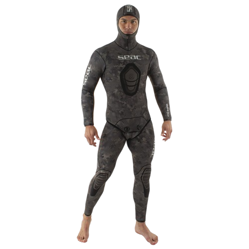 SEAC Snake Camo Men's 5mm Wetsuit, full-body front view