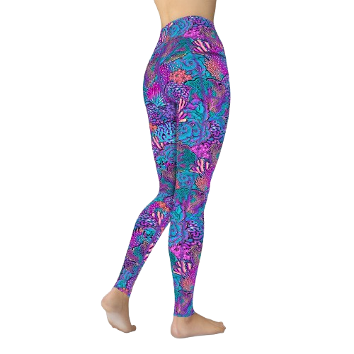 Spacefish Army Coral Kaleidoscope Leggings