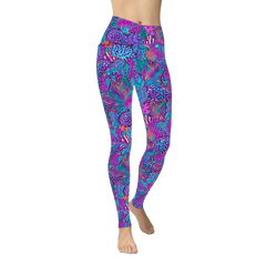 Spacefish Army Coral Kaleidoscope Leggings