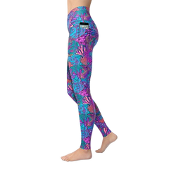 Spacefish Army Coral Kaleidoscope Leggings