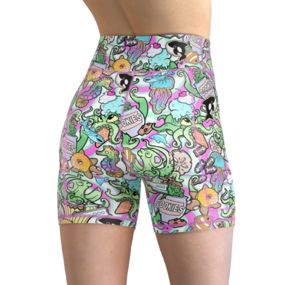 Spacefish Army Eco-Friendly Candy Octopus Shorts