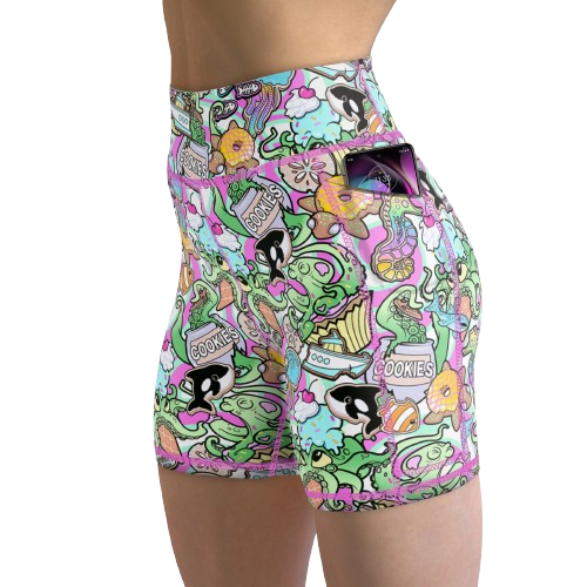 Spacefish Army Eco-Friendly Candy Octopus Shorts