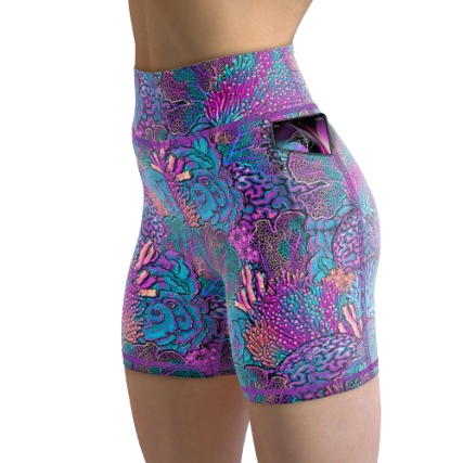 Spacefish Army Eco-Friendly Coral Kaleidoscope Shorts