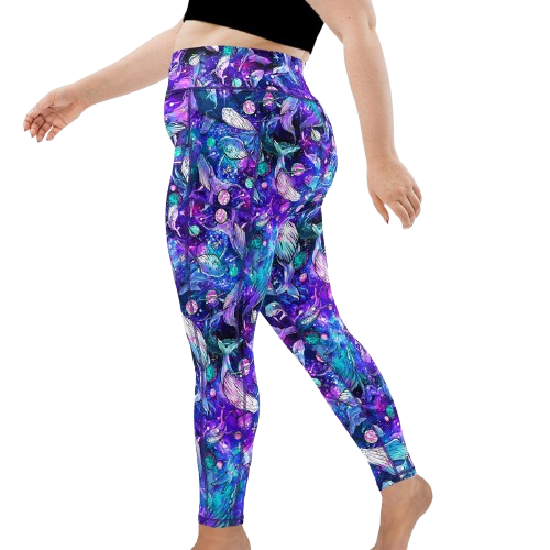 Spacefish Army Eco-Friendly Cosmic Whale Leggings Plus Size