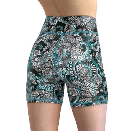 Spacefish Army Eco-Friendly Electric Blue Octofloral Shorts