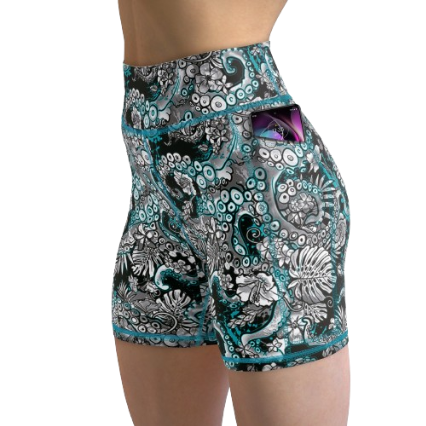 Spacefish Army Eco-Friendly Electric Blue Octofloral Shorts