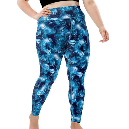 Spacefish Army Eco-Friendly Manta Mayhem Leggings Plus Size