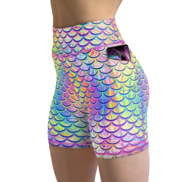 Spacefish Army Eco-Friendly Psychedelic Mermaid Shorts