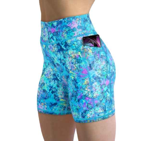 Spacefish Army Eco-Friendly Turtle Tie Dye Shorts