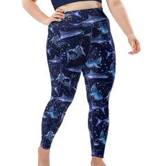 Spacefish Army Eco-Friendly Whale Shark Wonderland Leggings Plus Size