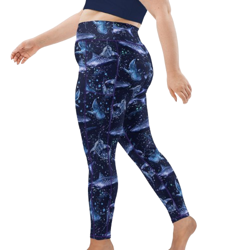 Spacefish Army Eco-Friendly Whale Shark Wonderland Leggings Plus Size