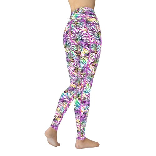 Spacefish Army Eco-Friendly White Lionfish Roars Leggings