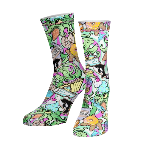 Spacefish Army Eco-friendly Candy Octopus Dive Socks