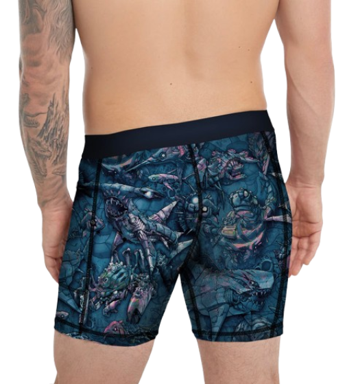 Spacefish Army Eco-friendly Clockwork Ocean Men's Scuba Shorts