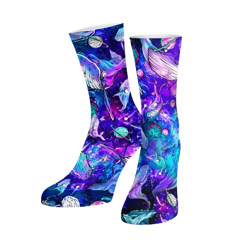 Spacefish Army Eco-friendly Cosmic Whale Dive Socks