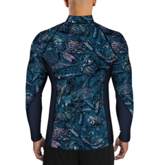 Spacefish Army Eco-friendly Full Zip Clockwork Ocean Men's Rash Guard