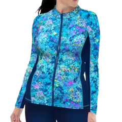 Spacefish Army Eco-friendly Full Zip Up Turtle Tie Dye Rash Guard