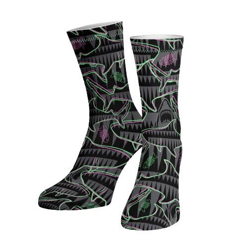 Spacefish Army Eco-friendly Neon Jaws Dive Socks