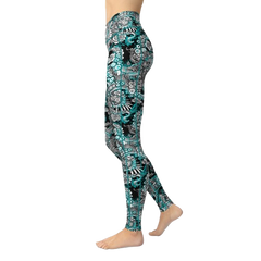 Spacefish Army Electric Blue Octofloral Leggings