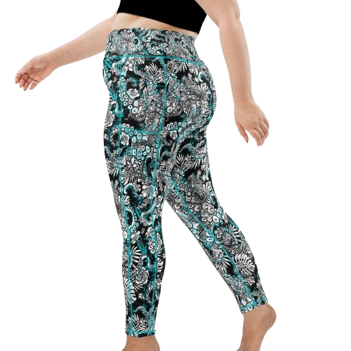 Spacefish Army Electric Blue Octofloral Leggings