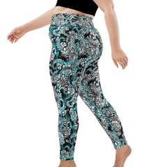 Spacefish Army Electric Blue Octofloral Leggings