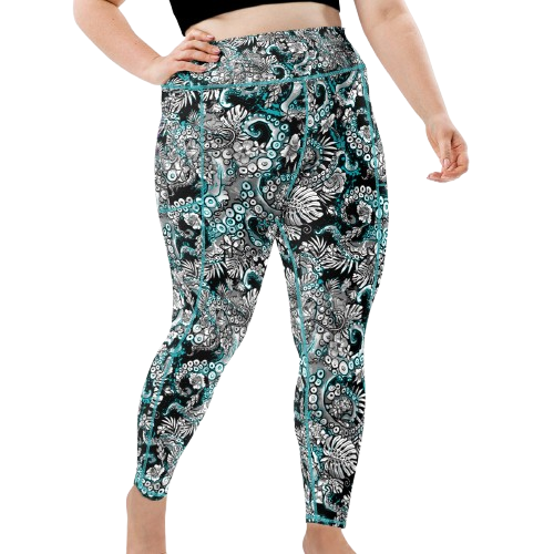 Spacefish Army Electric Blue Octofloral Leggings