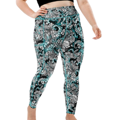 Spacefish Army Electric Blue Octofloral Leggings