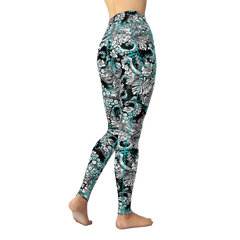 Spacefish Army Electric Blue Octofloral Leggings