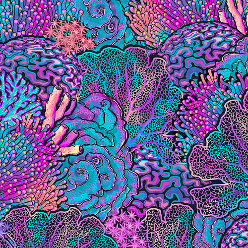 Spacefish Army Coral Kaleidoscope Design