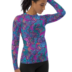 Spacefish Army Eco-Friendly Coral Kaleidoscope Contour Rashguard