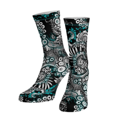 Spacefish Army Eco-friendly Electric Blue Octofloral Dive Socks