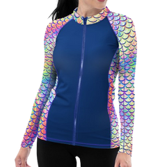 Spacefish Army Eco-friendly Full Zip Up Psychedelic Mermaid Rashguard