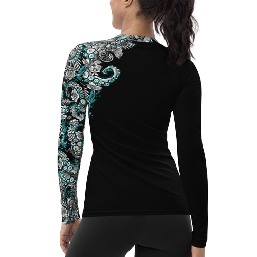 Spacefish Army Electric Blue Octofloral Contour Rashguard