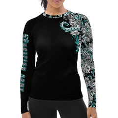 Spacefish Army Electric Blue Octofloral Contour Rashguard