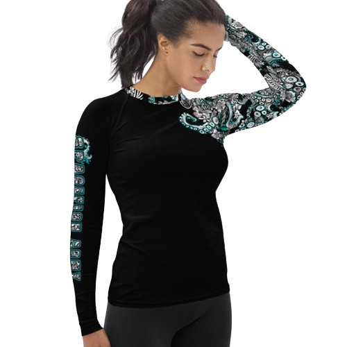 Spacefish Army Electric Blue Octofloral Contour Rashguard