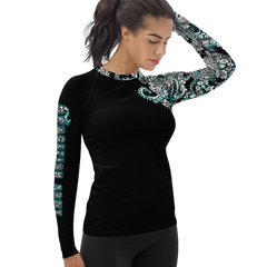 Spacefish Army Electric Blue Octofloral Contour Rashguard