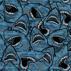 Spacefish Army Shark Camo Design