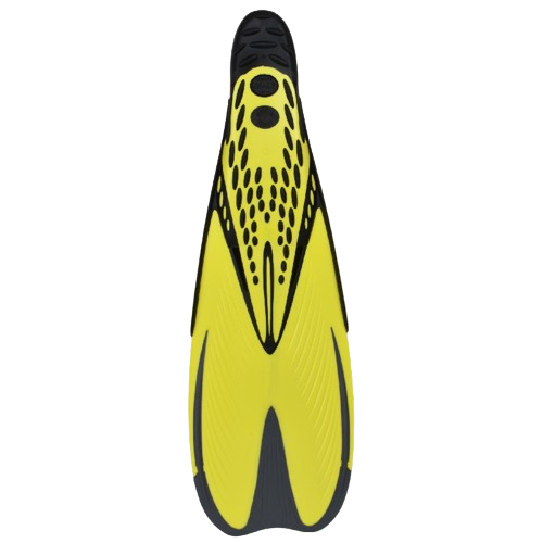 SEAC Speed Snorkeling Fins, Yellow, Full Back View