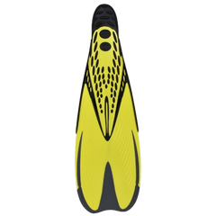SEAC Speed Snorkeling Fins, Yellow, Full Back View