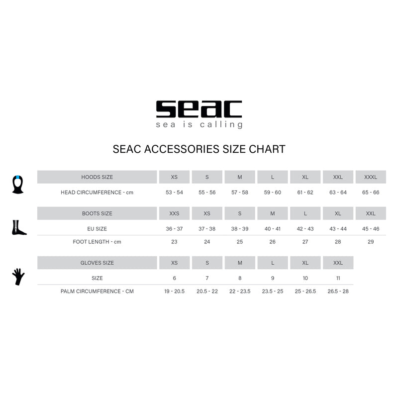Seac Hood Size Chart